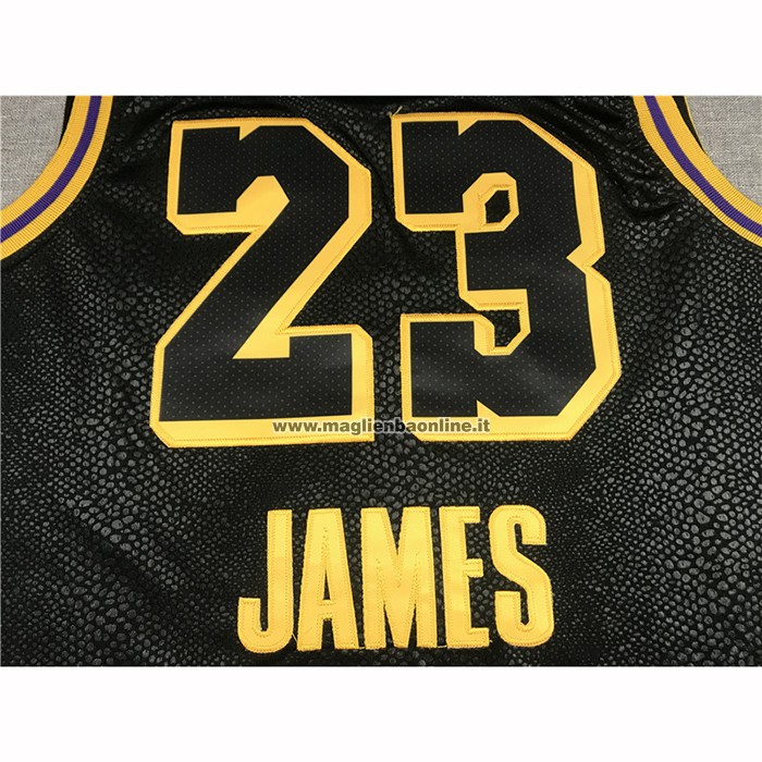 Maglia Los Angeles Lakers LeBron James NO 23 Citta 2020-21 Nero